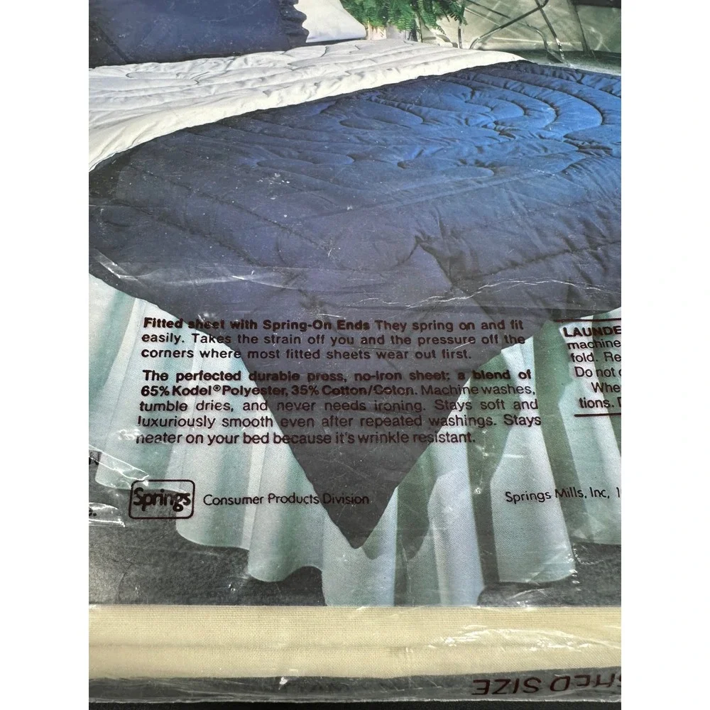 Vintage‎ Springmaid Wondercale No-Iron Percale NOS Sealed Cream twin flat sheet